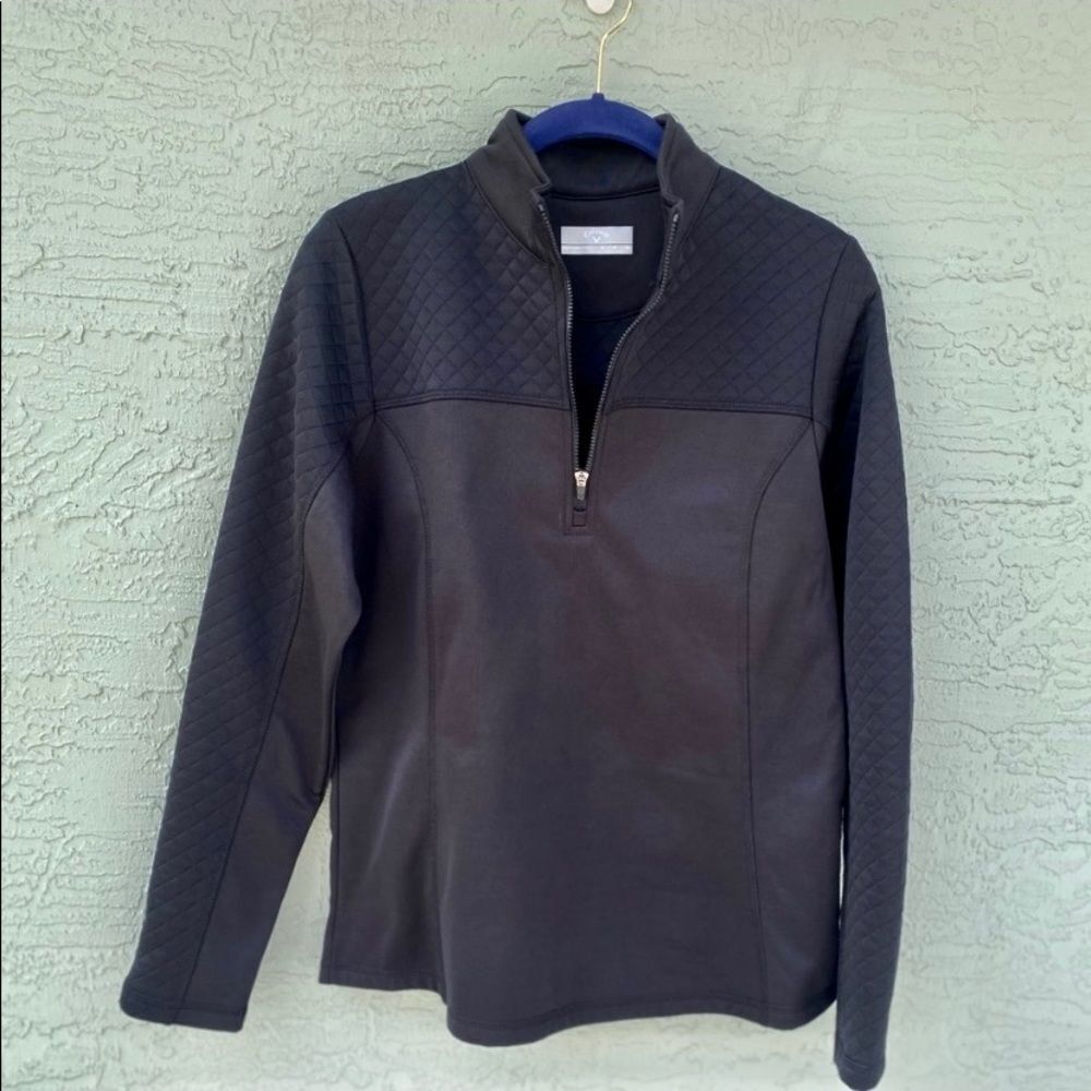 Callaway Golf Sz M Black 1/4 Zip Quilted On Top & Arms
